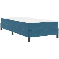 vidaXL Boxspringbett mit Matratze Dunkelblau 90 x 200 cm Stoff