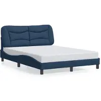 vidaXL Bettgestell ohne Matratze "Hvar" Blau 140x190 cm Stoff