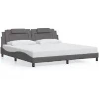 vidaXL Bettgestell "Viana" ohne Matratze Grau 200x200 cm Kunstleder