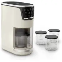 Moulinex Dolci MJ602AF0, Traditionelle Eismaschine, 1,4 l, 3 Becken, Weiß, Rise, Berührung