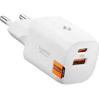 Spigen - Wall Charger Essential (EE352EU) - USB, Type-C, Fast Charging, Quantum Boost, 35W - White