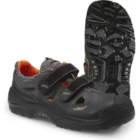 Ejendals JALAS 3408A MONZA SPORT, Männlich, Erwachsener, Sicherheitssandalen, Schwarz, Orange, Klettverschluss, Polyurethan (PU)
