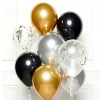 IPK Luftballon Set schwarz, gold, silber DIY