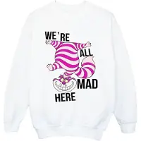 Disney - "Alice In Wonderland All Mad Here" Sweatshirt für Mädchen (Weiß)