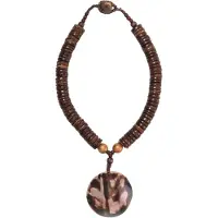 Collezione alessandro Kette mit Anhänger "Joy" mit Holzplättchen