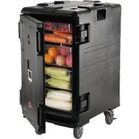 Vevor Isolierter Lebensmittelbehälter-Träger, Frontlader, Catering-Box mit Rädern, 103 L, Schwarz