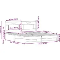 vidaXL Bettgestell ohne Matratze Sonoma-Eiche 160x200 cm Holzwerkstoff