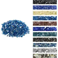 Vevor Feuerglas, 4,5 kg hochtemperaturbeständige Glassteine, 12,7 mm reflektierende Feuerstellen-Glasperlen, Feuerstelle Glasfelsen, Kaminglas, Feuerkristall, Feuerperlen, für Kamin, Pazifikblau
