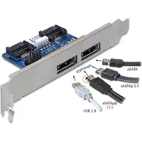 DeLOCK Slot bracket 2x eSATAp 5V/12V with Low Profile Bracket