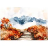 WALLARENA FOTOTAPETE Landschaft Berge Natur Wohnzimmer 300x210
