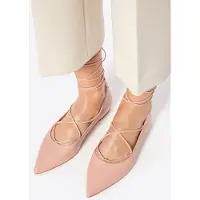 WITTCHEN Damen-Ballerinas aus echtem Leder mit spitzer Zehenpartie, Rosa, Naturleder