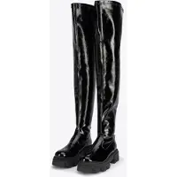 WITTCHEN Damen-Lackleder-Stiefel, hoch, schwarz