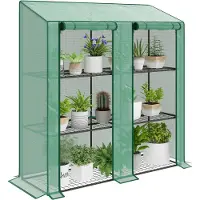 Outsunny Gewächshaus 143L x 46B x 151H cm Grün | Gr.: onesize