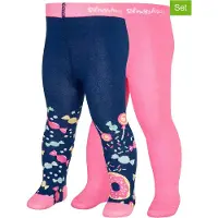Playshoes 2er-Set: Strumpfhosen in Pink/ Dunkelblau | Gr.: 122/128