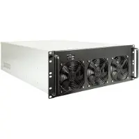 Inter-Tech 4F28, Rack, Schwarz, Silber, ATX, EATX, micro ATX, Mini-ITX, Stahl, 4U, 15,5 cm