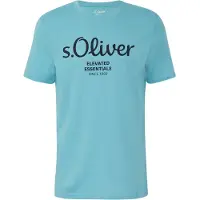 s.Oliver Herren T-Shirt - Basic, Logoprint, Rundhals, Baumwolle