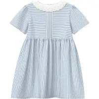 s.Oliver Webkleid mit Kragen Ringel, blau | weiss, 74