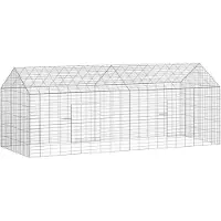 vidaXL Hasenkäfig Silber 200 x 78 x 78 cm Verzinkter Stahl