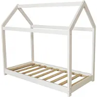 HABITAT ET JARDIN Holzhüttenbett für Kinder "Camilla" - 140 x 70 cm - Weiß