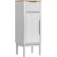 vidaXL Badezimmerschrank FLORO Weiß 35 x 30 x 90 cm Massivholz Kiefer
