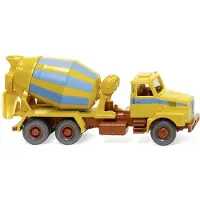 Wiking miniatur-Betonmischer Volvo N10 1:87 gelb/blau