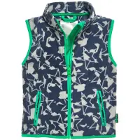 Playshoes Fleece-Weste Sterne-Camouflage in Dunkelgrau | Gr.: 104