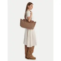 Calvin Klein Handtasche Hardware Brushed Flap Tote Bag LV04F3336G Beige