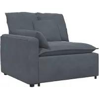 vidaXL Modulares Sofa Endmodul mit Armlehne Kissen Dunkelgrau 100 cm