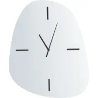 Beliani Wanduhr Silber Glas Verspiegelt 54 x 45 cm Asymmetrische Form Modernes Design Spiegel für Wohnzimmer Küche Schlafzimmer Wanddekoration