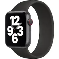 Apple Silikon Solo Loop für Watch Series 1 - 9 / SE (38/40/41 mm) | Series 10 / 11 (42 mm) - Größe 7 - Schwarz