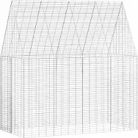 vidaXL Hasenkäfig Silber 200 x 100 x 210 cm Verzinkter Stahl