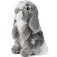 Living Nature Kuscheltier - 18x14 cm - Sitzender Hase - Grau - - One Size - Kuscheltiere