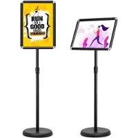 Helloshop26 - Set aus 2 freistehenden Posterhaltern 33 x 45 cm höhenverstellbar von 89,5 bis 134 cm 360° drehbar modernes Design 20_0012477