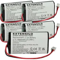 VHBW EXTENSILO 5x Akku kompatibel mit Zafferano Dama Pro, Dama, Ofelia Pro, Ofelia, Olivia, Olimpia Tischlampe, Nachttischlampe (6800 mAh, 3,7 V, Li-Ion)