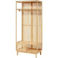 Helloshop26 Garderobe - - Design - Naturbambus - 187 x 80 x 47 cm - Praktisch und elegant