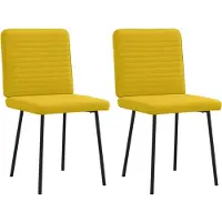 vidaXL Esszimmerstühle 2 Stk. Gelb Samt