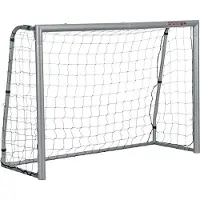 SPORTNOW Fußballtor PE Stahl Grau 240L x 85B x 160H cm