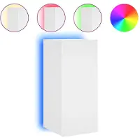 vidaXL TV-Wandschrank mit LED-Leuchten Weiß 30,5x35x70 cm