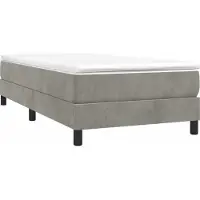 Syfax Boxspringbett mit Matratze Hellgrau 100x200 cm Samt
