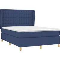 Syfax Boxspringbett mit Matratze Blau 140x190 cm Stoff