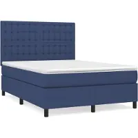 Syfax Boxspringbett mit Matratze Blau 140x200 cm Stoff