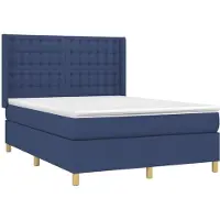 Syfax Boxspringbett mit Matratze Blau 140x200 cm Stoff