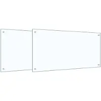 vidaXL Küchenrückwand 2 pcs Transparent 100 x 50 cm Gehärtetes Glas