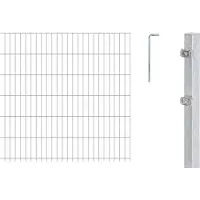 Alberts Doppelstabmattenzaun 6-5-6, Matten 2,50 m, Höhe 1,83 m, Länge 27,5 m, feuerverzinkt, Zaun als Komplettset, Pfosten mit Klemmlasche 60x40 mm