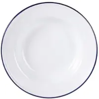 Olympia emaillierte Suppenteller weiß-blau 24,5cm