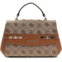 GUESS Melinda Latte Logo Top Handle Flap Handbag HWJP99-2200-LTL
