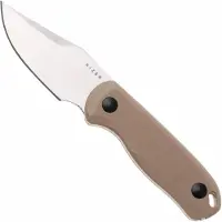 Kizer Cutlery Vanguard Drop Bear Fix 1092A2 Clippoint Satin AEB-L, Tan G10, Fahrtenmesser, Azo Design