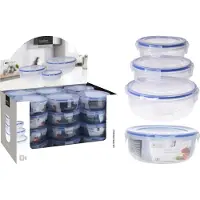 Excellent houseware Pack 3 luftdichte Kunststoff-Lunchboxen, 1400ml, 800ml, 400ml 024000670, Exzellentes Haushaltswaren