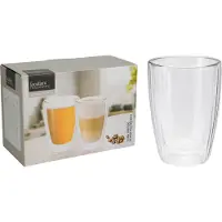 Excellent houseware Doppelwandige Thermobecher für Kaffee und Tee, 350 ml, 2 Stück