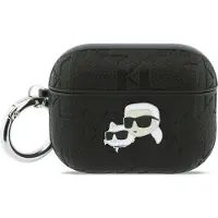 Karl Lagerfeld Hülle Case AirPods Pro 3 Kunststoff schwarz Logo Katze Metall